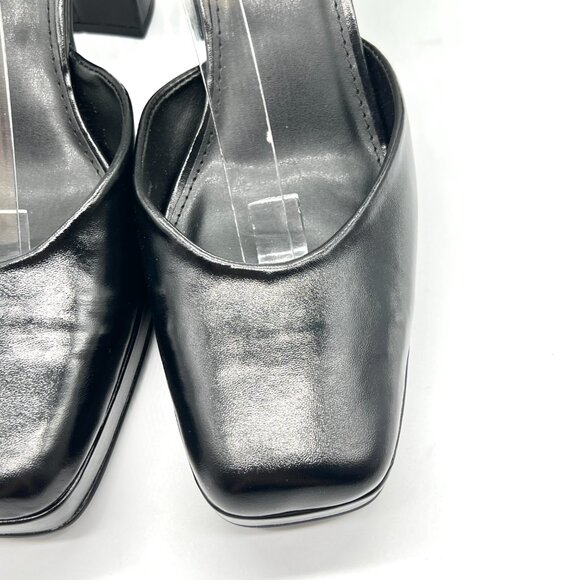 Faryl By Farylrobin Womens Size 11 Black‎ Vegan Leather Block Heels Pumps Shoes - Picture 5 of 15